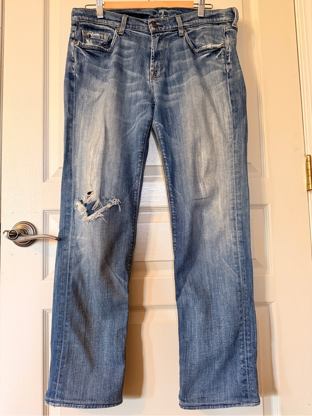7 For All Mankind Light Blue Slim Straight Jeans